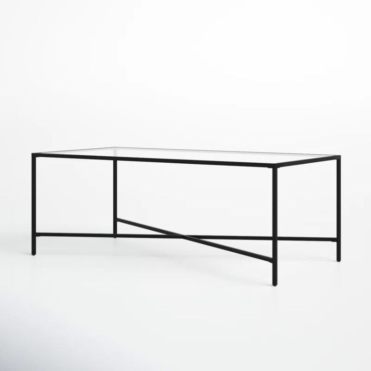 Glass and Steel Coffee Table